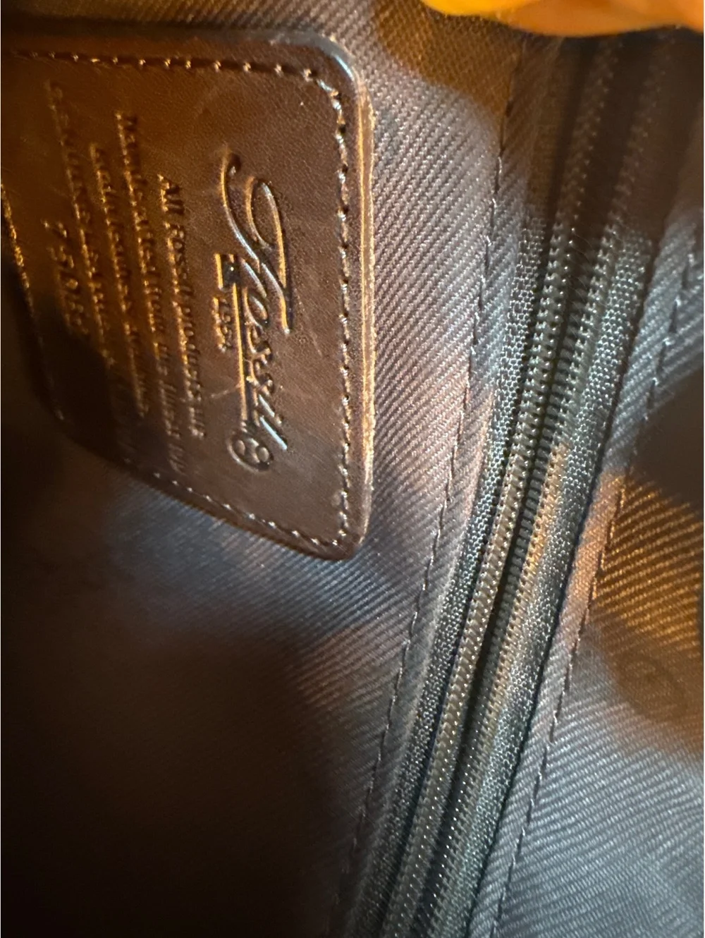 Fossil Brown Leather Shoulder Bag with Front Pockets